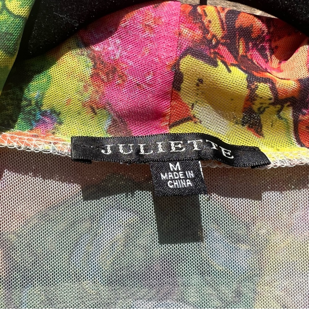 JULIETTE•COLORFUL SHEER DRAPING
BLOUSE.SIZE MEDIUM - Picture 9 of 14